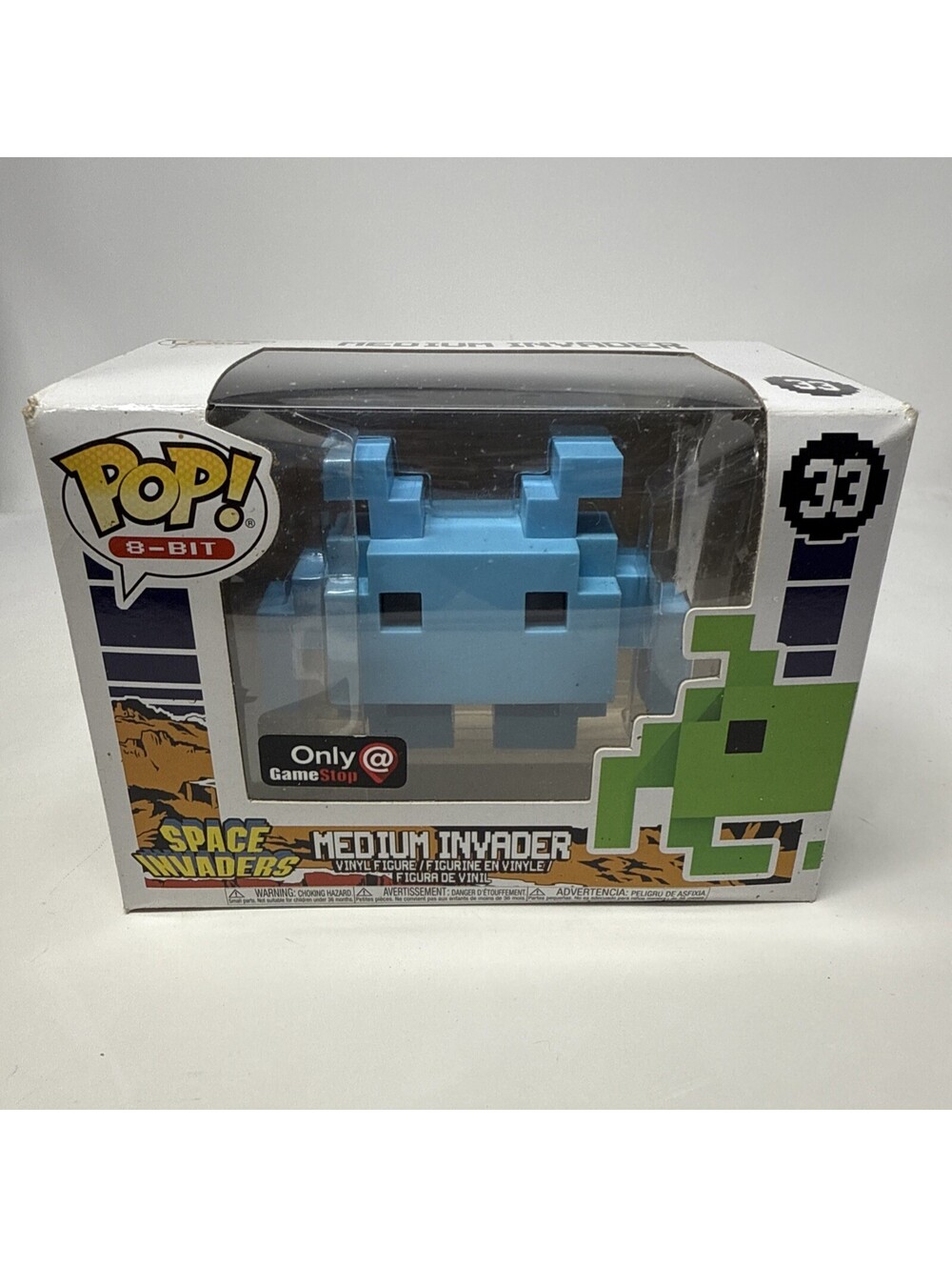 Funko Pop! 8-Bit Space Invaders Medium Invader #33 Blue GameStop Exclusive